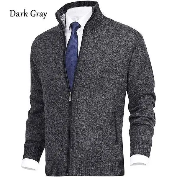 Mens Casual Cardigan Solid Winter Male Autumn Fashion Fit Thick Slim Keep Warm Turtleneck Men Sweater Coat Men
