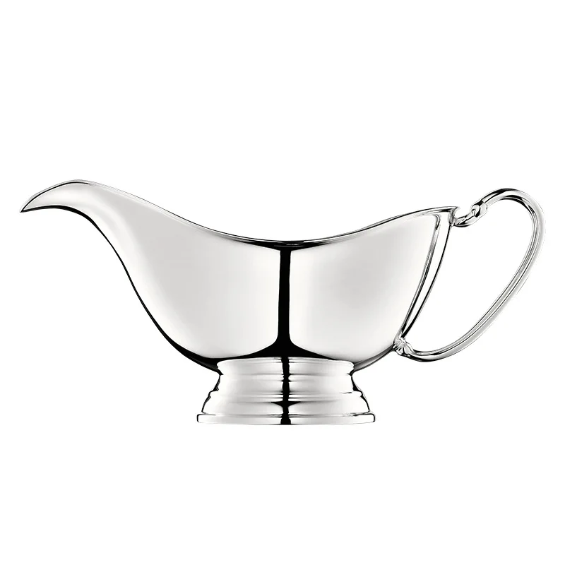 European Style Stainless Steel Sauce Boat Western Steak Juice Cup Teppanyaki Model Room Decorative Ornaments Gravy Boats