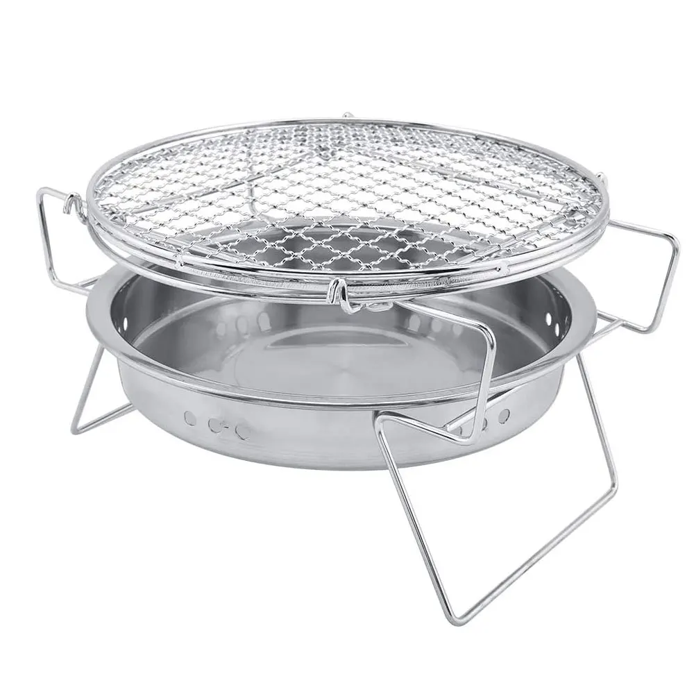 Stainless Steel BBQ Grills Folding Shelf Charcoal Grill Portable Outdoor Picnic DIY Meats Shrimp Barbecue Grill BBQ Tools
