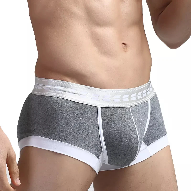 Elastic Woven Waistband U-Shaped Pour Solid Cotton Of Boxers For Man Sexy Men Underwear