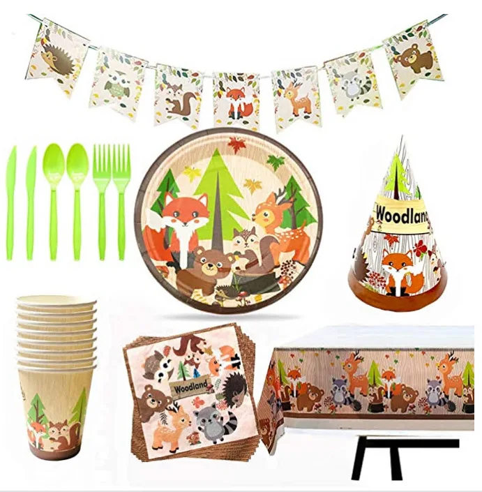 New Arrivals Wildland Series Baby Birthday Party Balloon Animal Balloons Tableware Suit