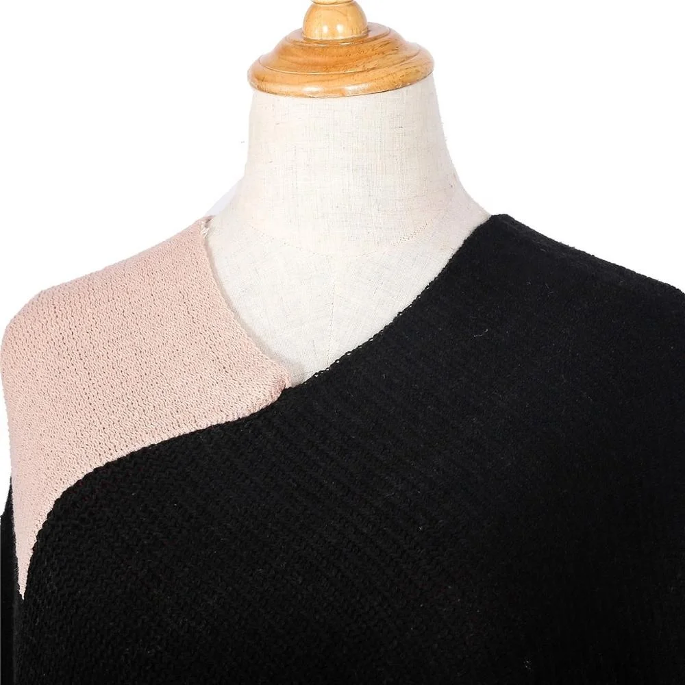 New Style Ladies Women Scarf Shawl Wraps Wholesale Poncho Plain Plaid Tassel Winter Knitted  Shawl Scarf