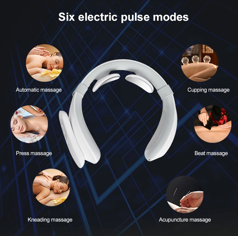 New Design EMS Neck Massage Cervical Traction Device 1200mAh 6 Modes Shiatsu Intelligent Neck Massager