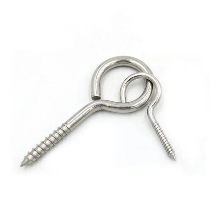 China fasteners SS304  Eyescrew Eyebolt Hook  Open Eye Screws Hook