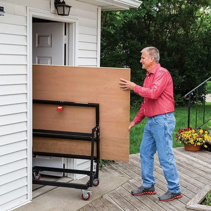 Woodworking Tools Rigid Steel Frame Cart Construction Accessories Mobile Workbench Panel-Cart For Tools