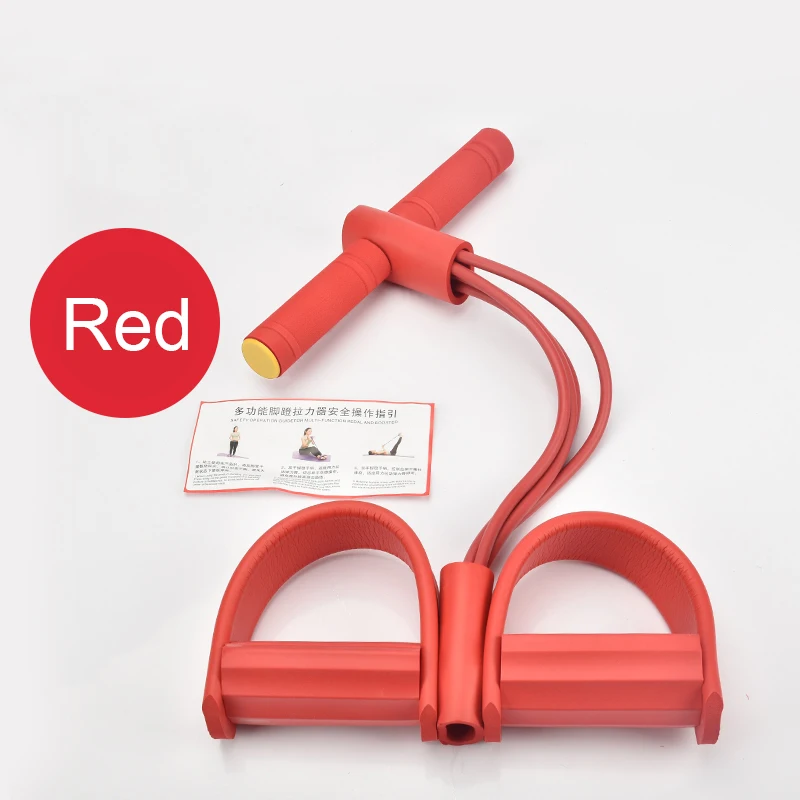 Cheap Indoor Fitness 4 Tubes Training Exercise Bands Resistance Band Home Sport Equipment Foot Pedal Pullers