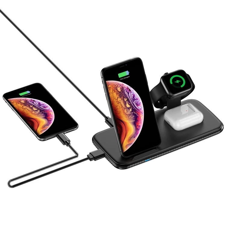 
Wireless Charging Smart Watch 15W 4 in 1 Wireless Charger Stand Dock Station With Phone Holder 