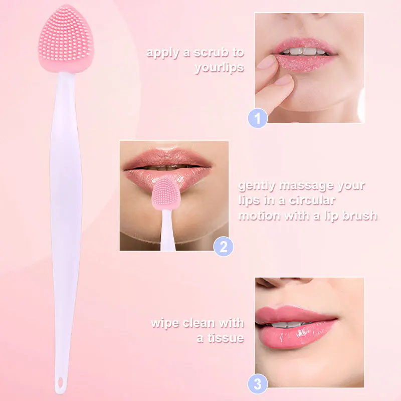 Multi Functional Double Side Soft Silicone Lip Scrub Brushes  Exfoliate Cleansing Tools Nose Blackhead Remove Exfoliating Brush