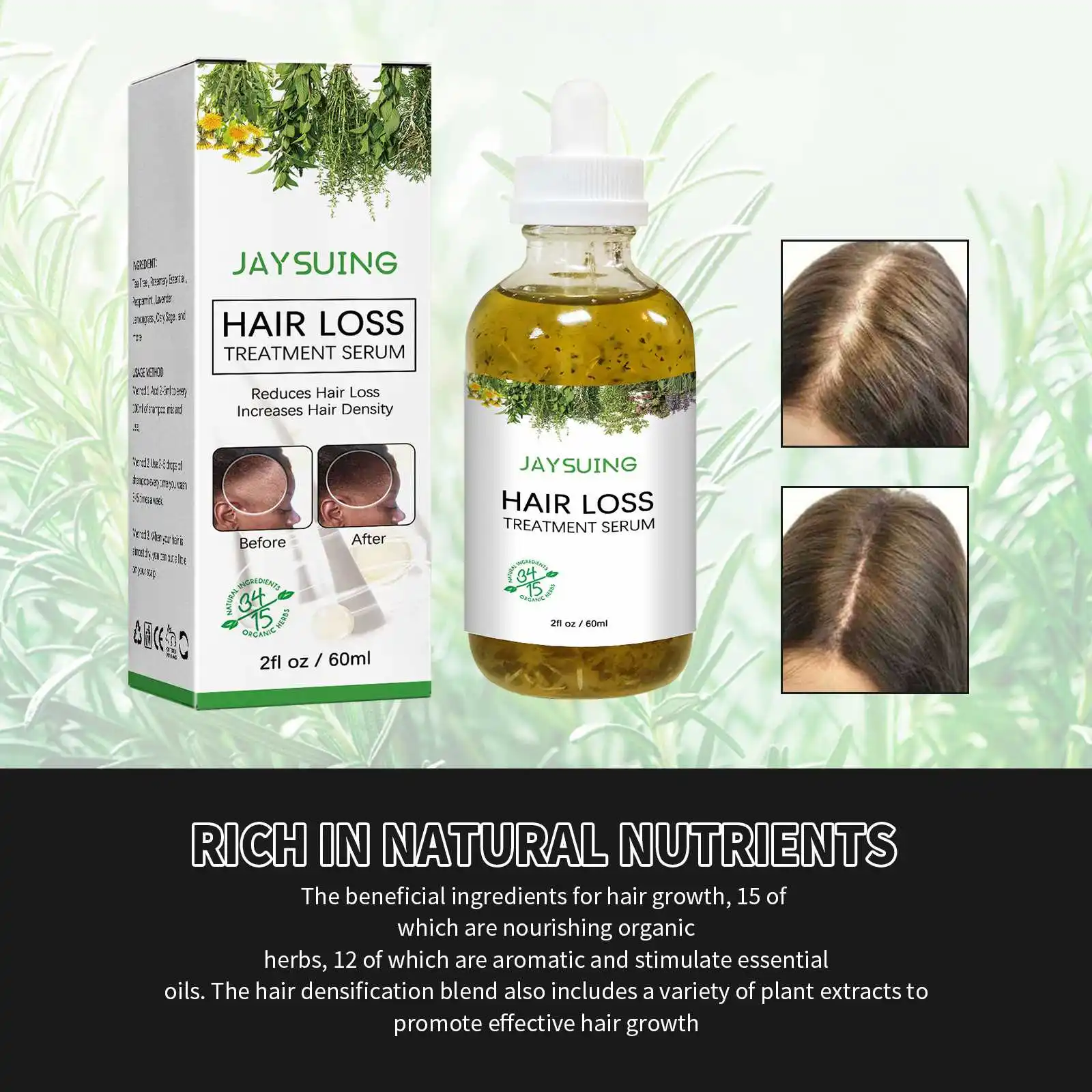 Hot Selling Private Label 100% Natural Formula Wholesale Nourishing Elixirs Hair Scalp Care Loss Growth Treatment Oil  Serum
