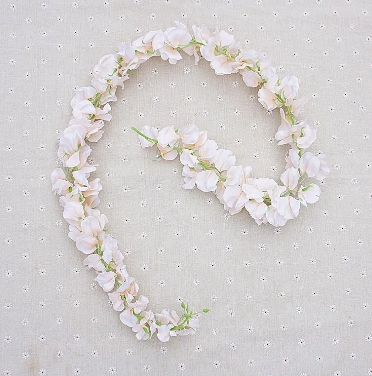 FC5002 Amazon Artificial Silk Wisteria Flowers Vine Hydrangea Flower Hanging Garland for Home Wedding Party