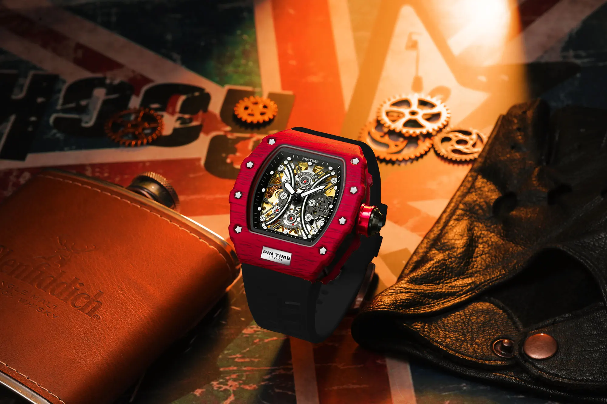 waterproof watch Automatic chronograph movement carbon fiber ceramics watch