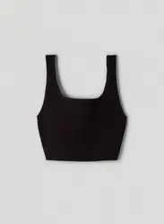 Sculpt Knit Cropped Tank square neck sports bra yoga tank tops causal halter sleeveless tank tops sleeveless t-shirt tops woman