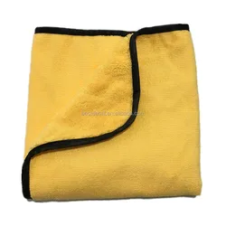 China Wholesale Absorbent Yellow Auto Detailing Buffing Towel 16x24 400 GSM All Purpose Microfiber Cleaning Cloth for Car Wash