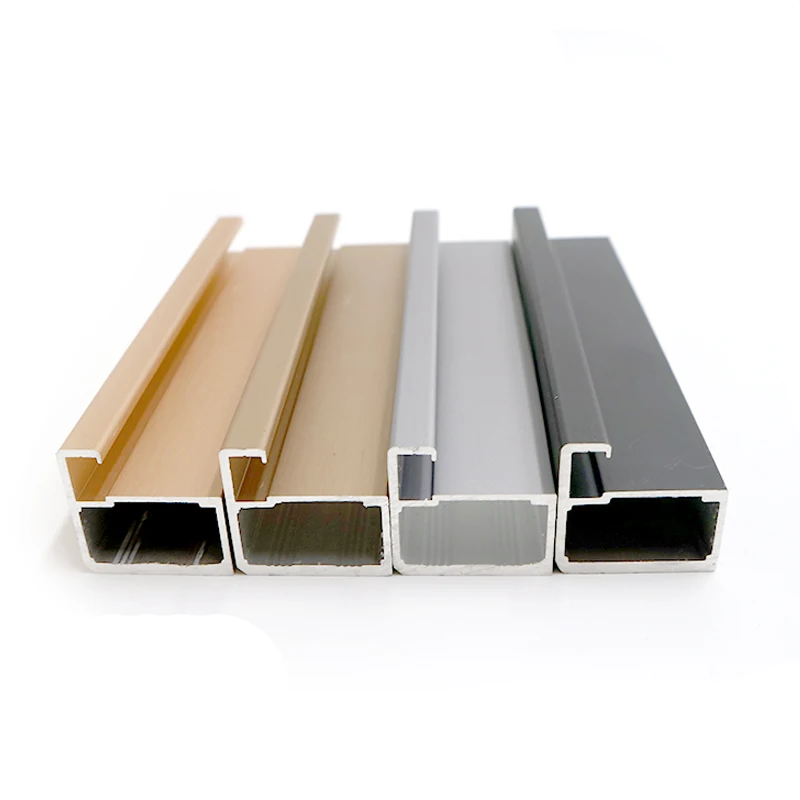 Wardrobe cupboard 3 meters anodized extruded aluminum door frame profiles F shape handle frames