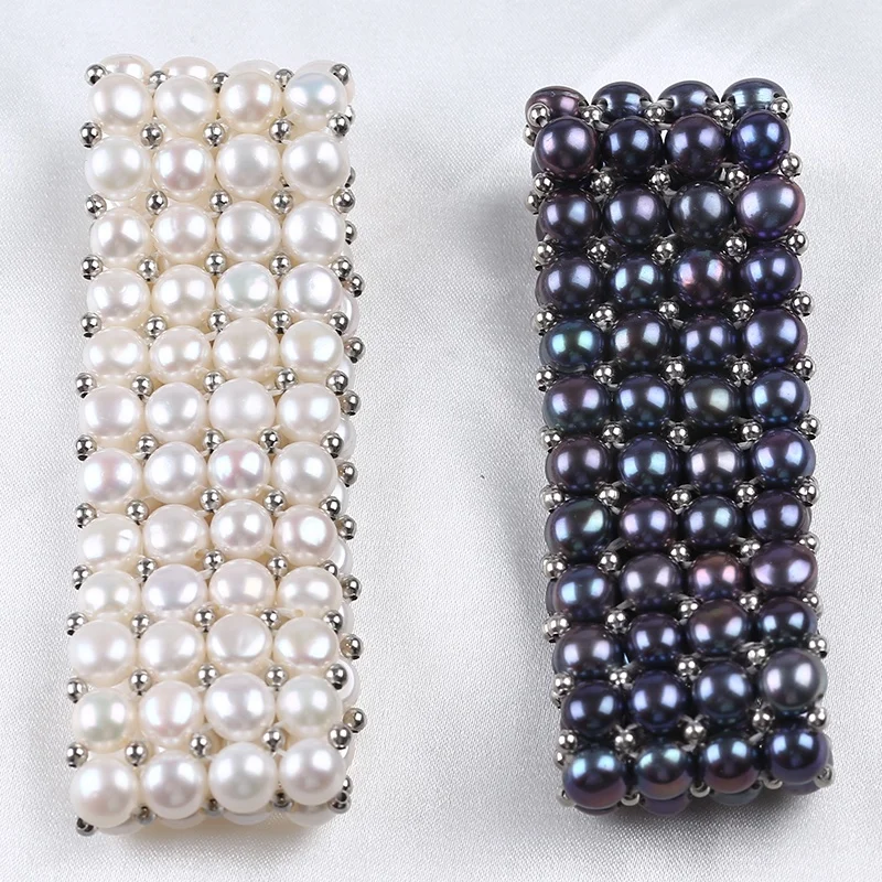 Wholesale Natural Freshwater Pearl Beaded Button Bracelet Charms Jewelry Bracelets For Women