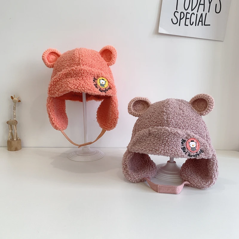 
New Baby Boys Girls Hat Kids Children Ear Flap Muff Winter Warm Plush Cotton Cap Outdoor Lei Feng Cap Beanie Gifts Hat 1-4 Years 