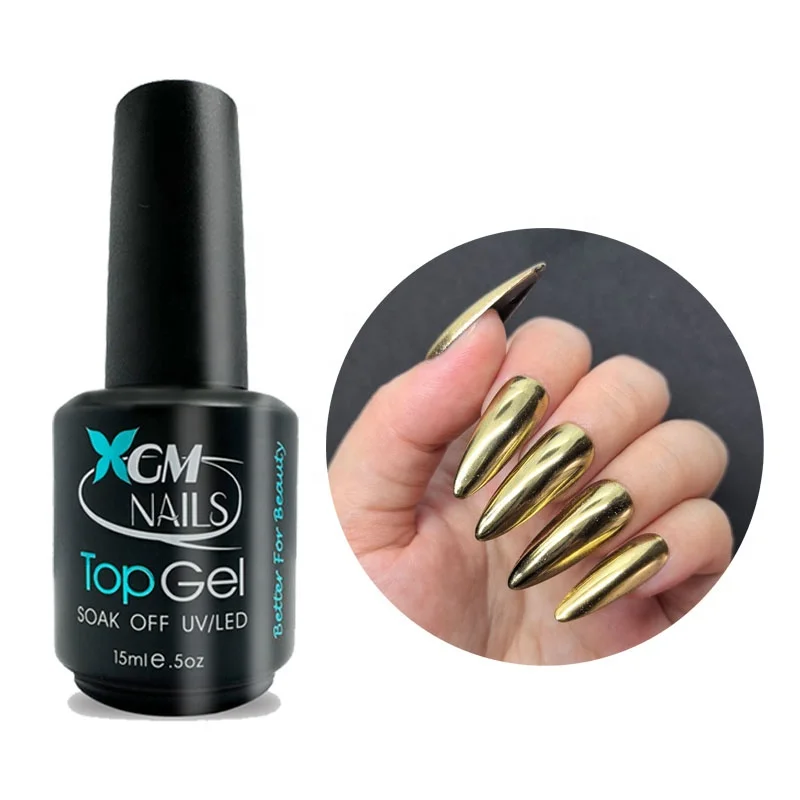 XGM NAILS  F04 Nail Chrome Top Coat Gel Polish Oem Private Label Magic Mirror Powder Topcoat