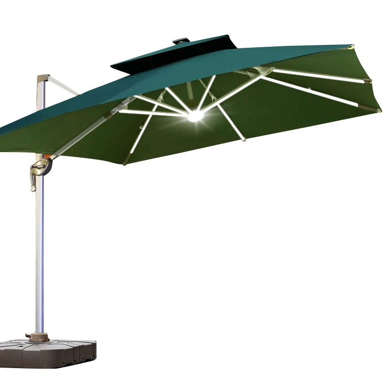 Wesunny Garden Parasol Aluminum Big Solar Led Light Cantilever Commercial Luxury Outdoor Sun Umbrella