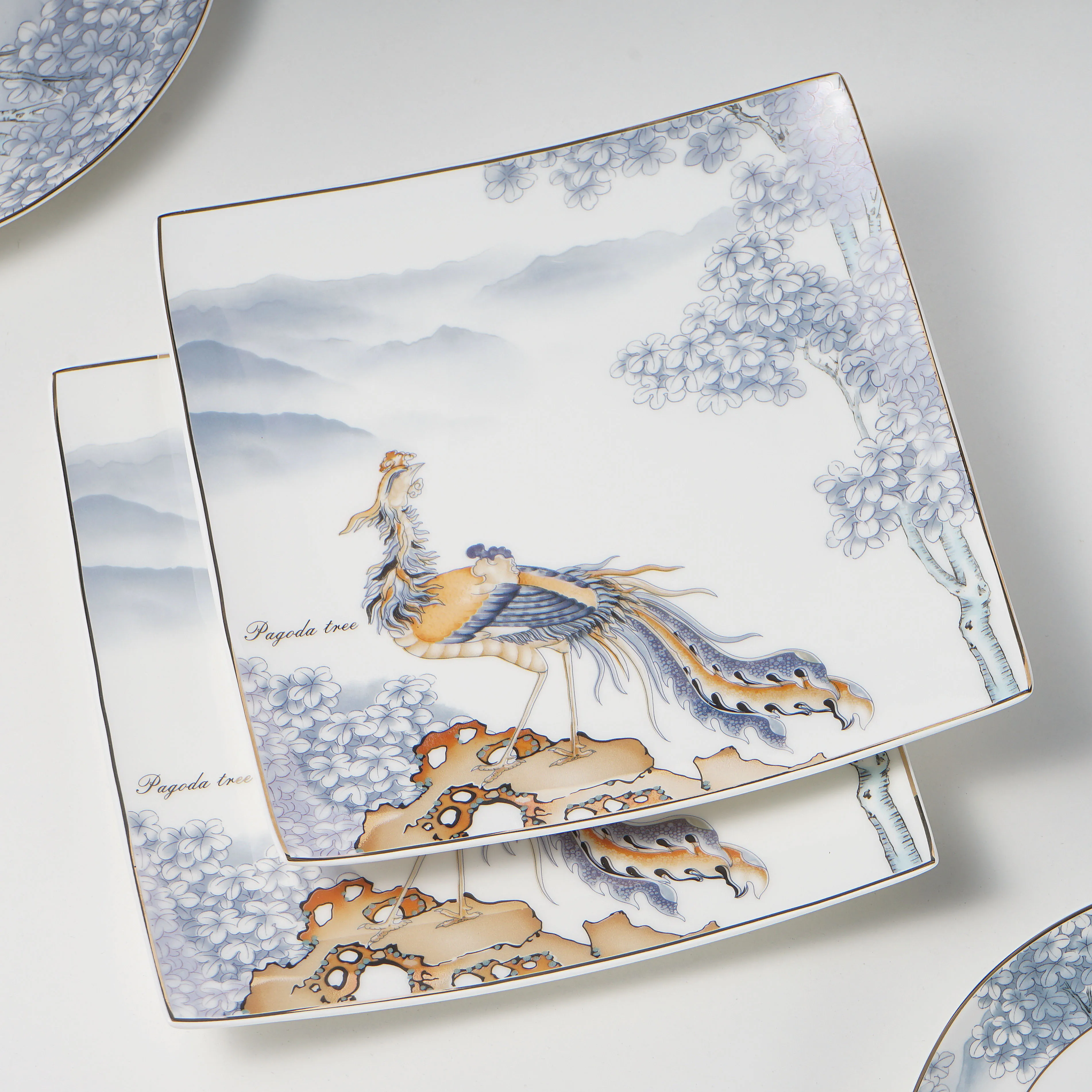 Phoenix Bone China Ceramic Porcelain Dinner Set Dinnerware With Gift