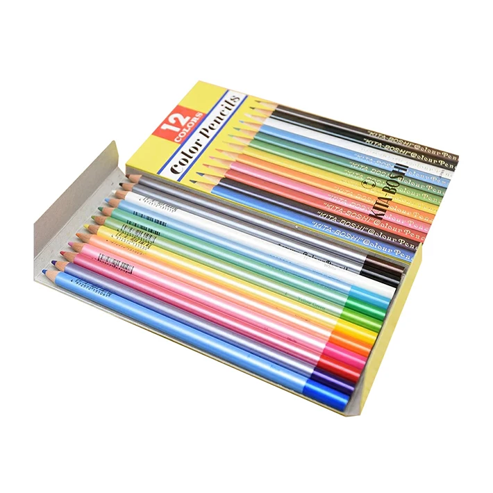 Multiple colors excellent writing comfort wood drawing pencil set for kids