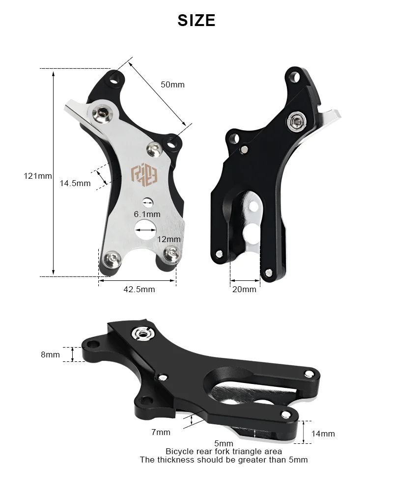 Riderace Bicycle Disc Brake Adapter Conversion Disc Brake Aluminum Alloy Road Bicycle  Converter Adapter Cycling Accessories
