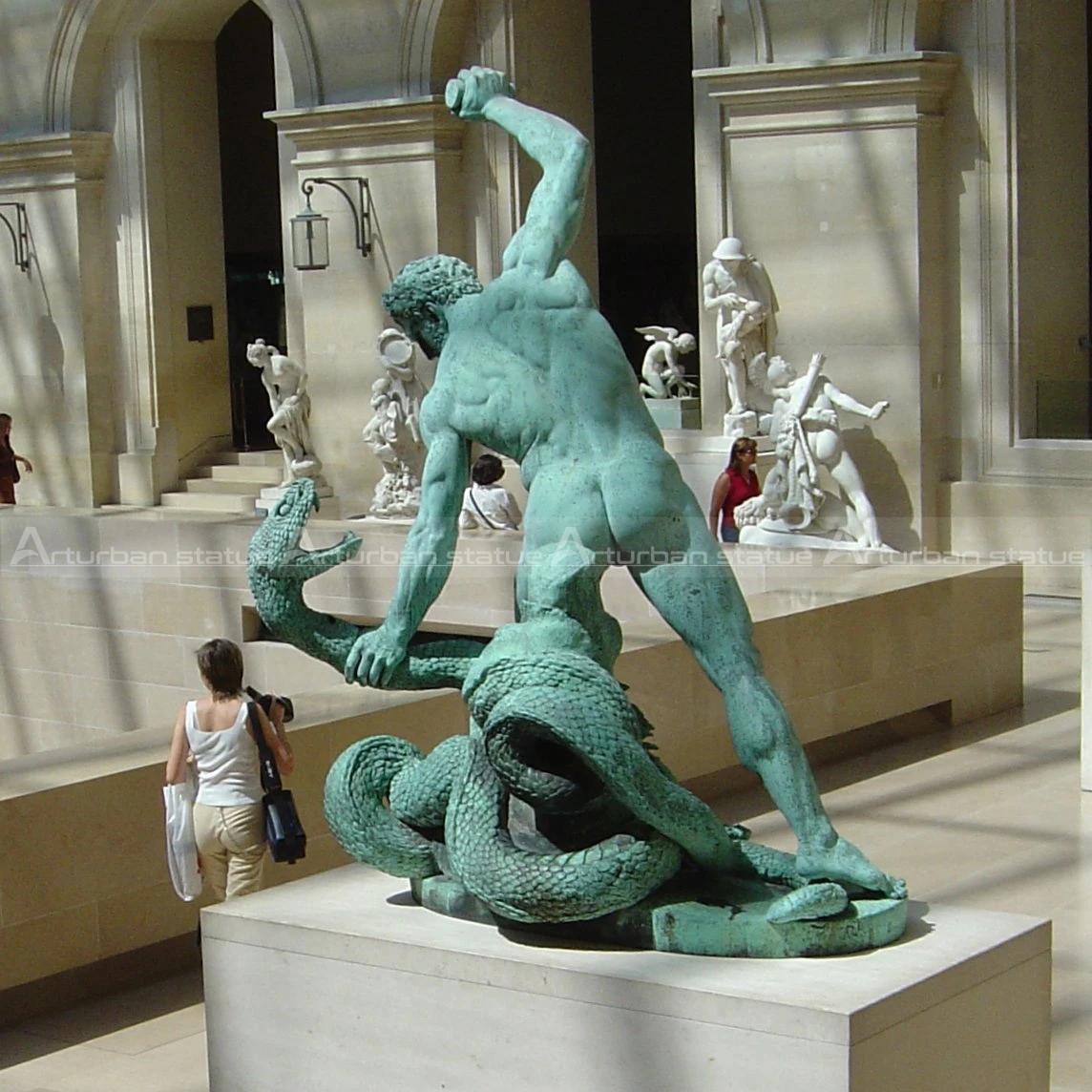 Hercules bronze statue  life size nude man bronze Hercules statue