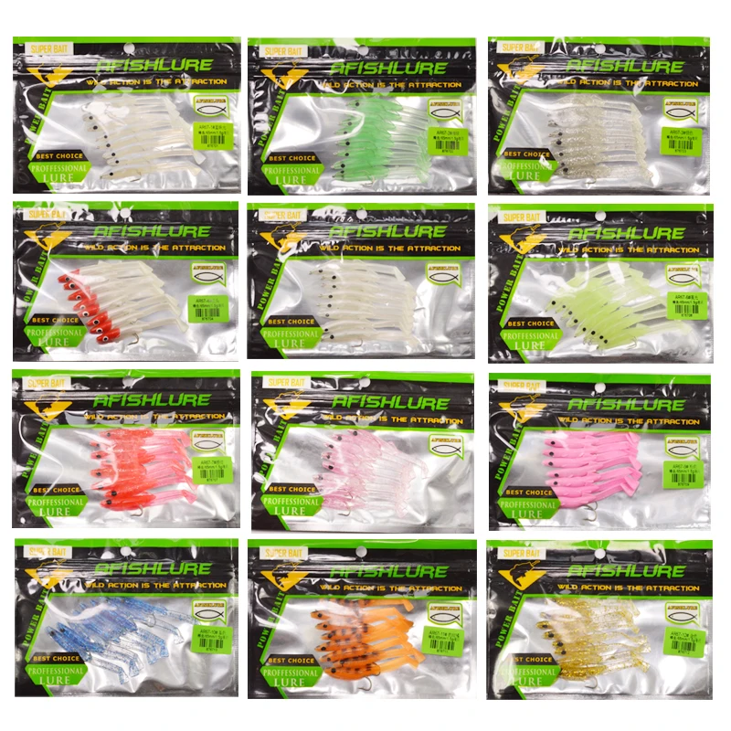 Silicone soft eel lure 65mm 1.5g 8pcs/bag PVC artifical bass fish baits with single hook