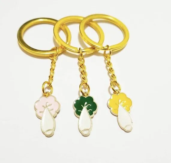 Custom Enamel Keychains Hollow Out Leaf Metal Enamel Keyring with Customized Logo Manufacturer