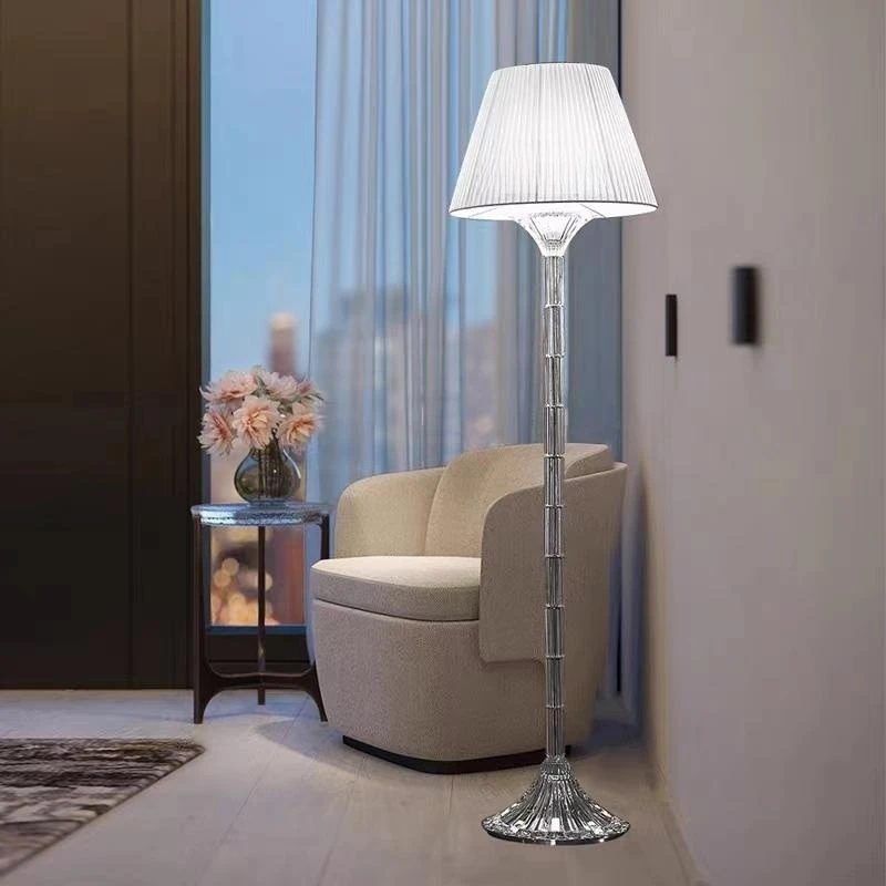 Luxury European Classic Bacarat Crystal Floor Lamp with LED G9 Base for Hotel Living Room Bedroom Sofa Side Bedside Lighting