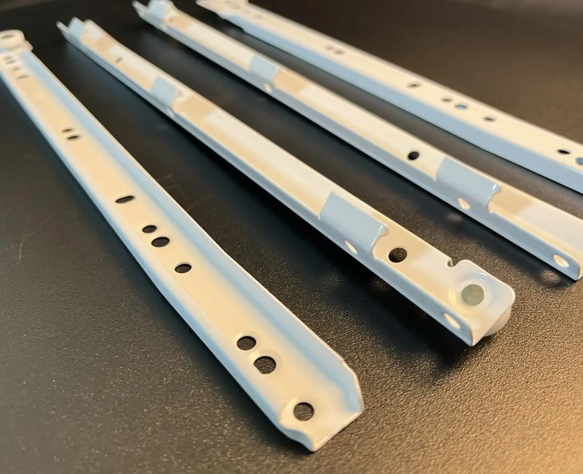 Factory drawer slide rollers and wheels for drawer using White Powder Coated Nylon fgv drawer slide