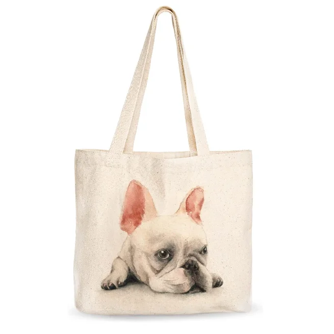 Custom Logo Printing Cotton Tote Bag Heavy Duty Shopping Tote Bag 100% Natural Cotton For Shopping Grocery Laptop School Books