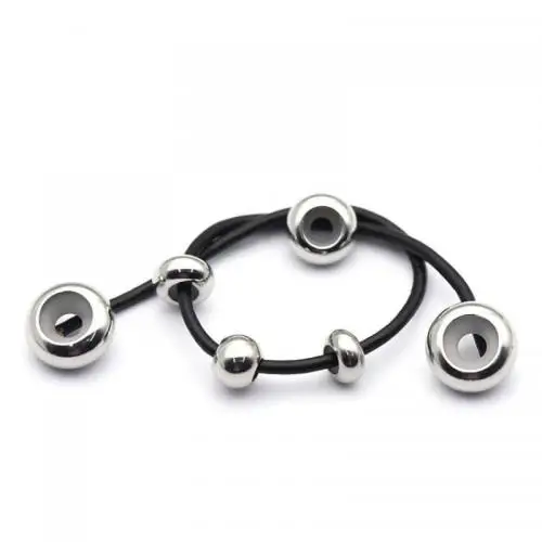  high quality polished flat round stainless steel stopper beads for diy jewelry 200pcs/bag