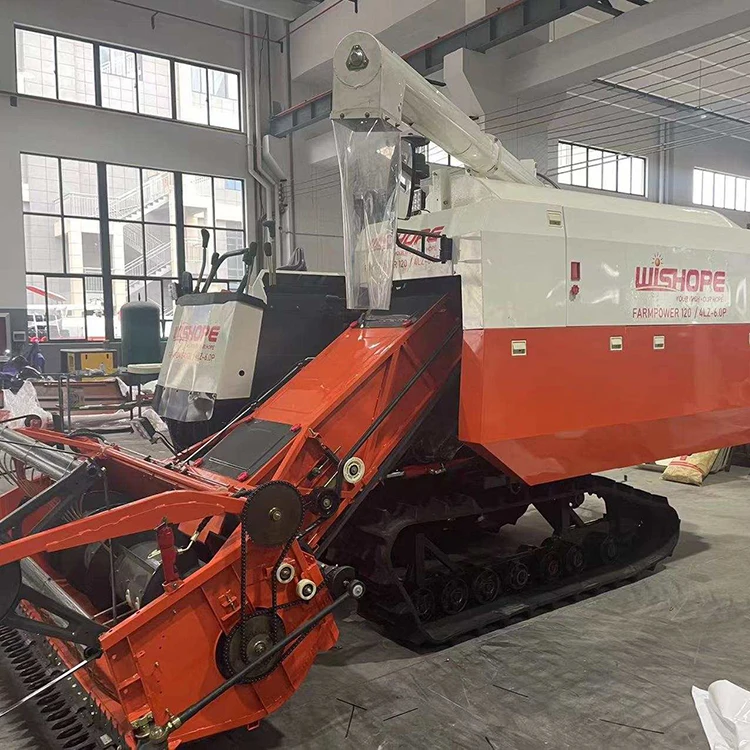 China Harvester Fm World 4Lz6P Engine 88 Hp  Chain Cosechadora De Arroz World Kubota 105 Hp 88Hp Rice Combine Harvester