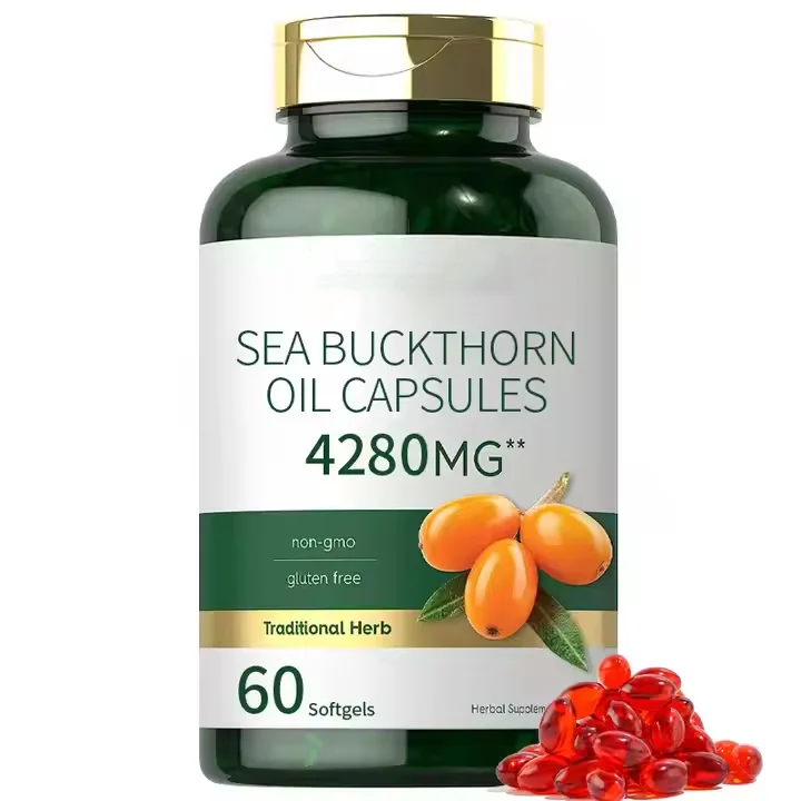 Wild-harvested Sea Buckthorn Oil Softgel Capsules Omega 7 Natural Sea Buckthorn Berries Immune Support Healthy Skin