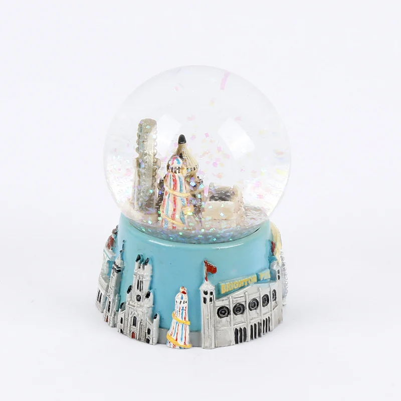Personalized  Big Brighton London England Resin Tourist Souvenir Snow Ball christmas snow globe corporate promotional gift items