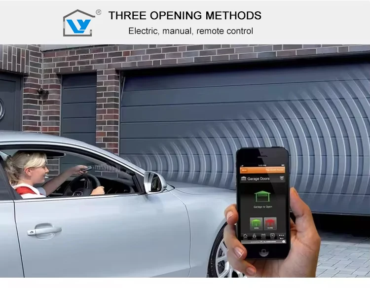 High Standard Modern Design Frameless Aluminum Mirror Reflective Glass Garage Door Professional Manufacture for Villas Garages