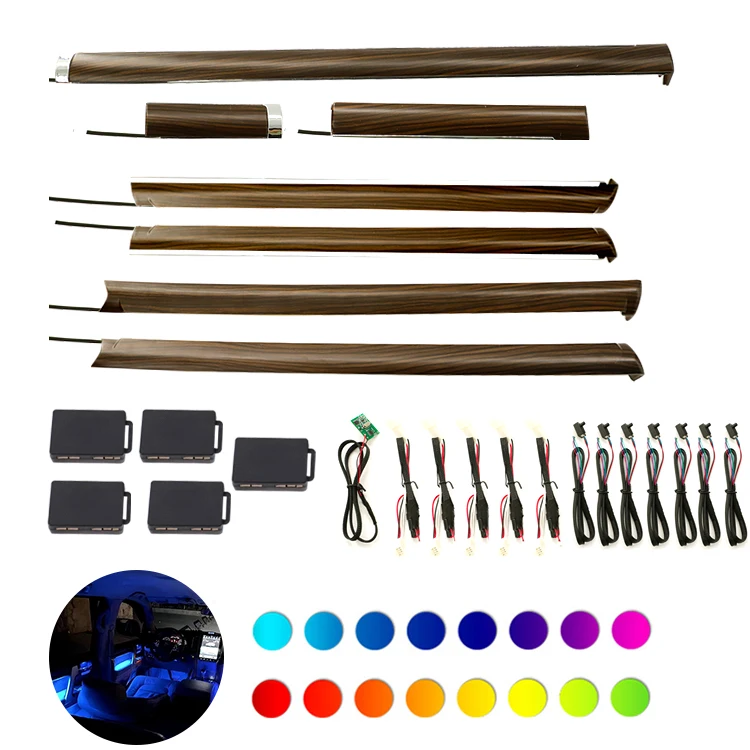  16 colors LC200 Accessories Ambient Light Mahogany Interior Door Atmosphere For Toyota Land