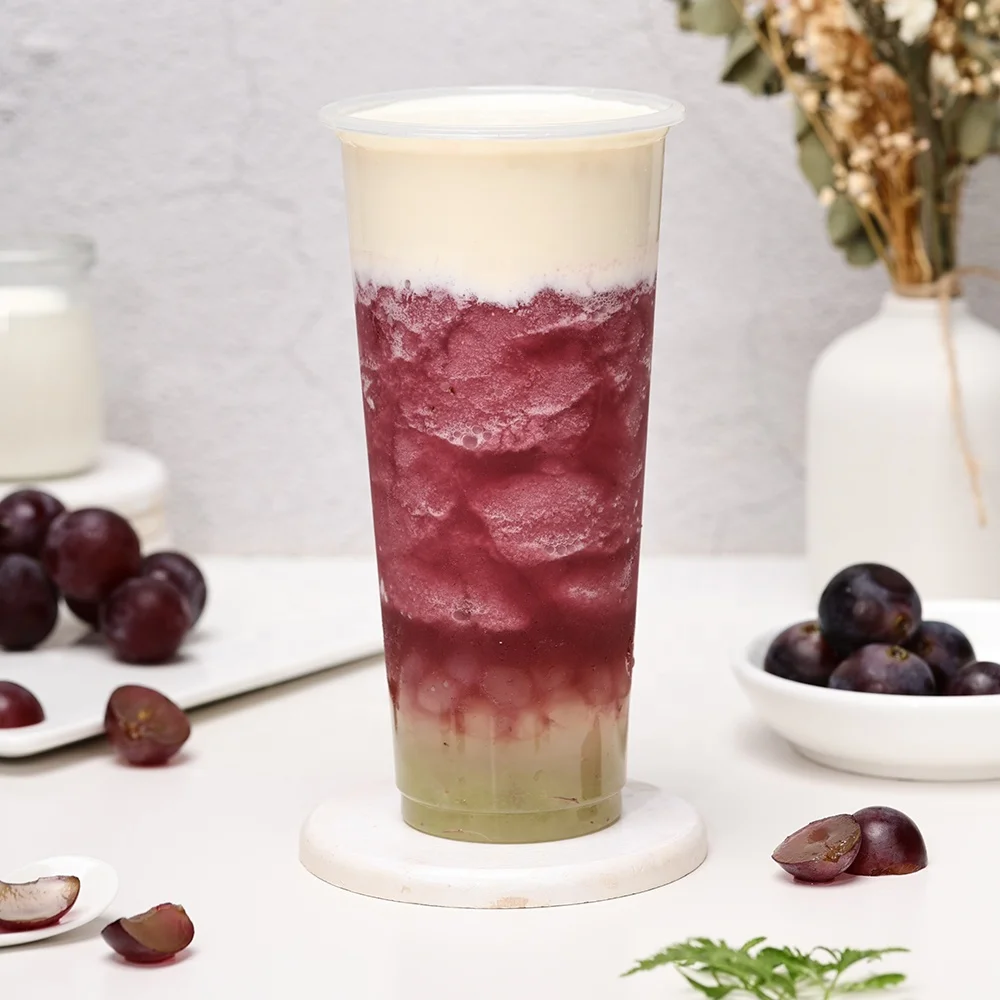 HEYTEA hot sell grape Smoothie drinks bubble tea ingredients grape fruit syrup cheese powder crystal boba balls