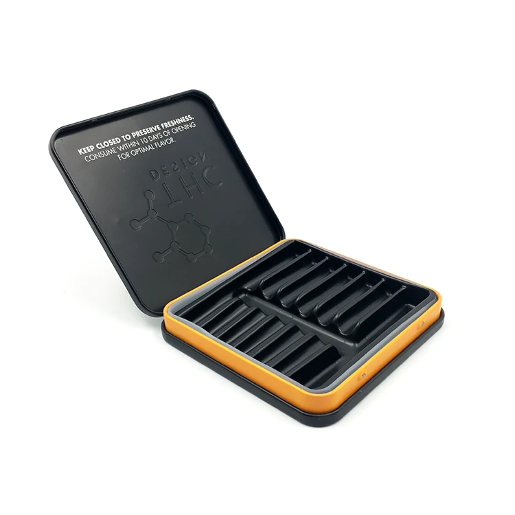 Custom Printed Cigar Case Child Resistance Weed Can Rectangle Metal Tin Cigarette Box Form China