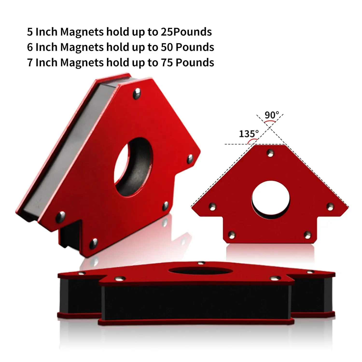 Peaktop  6 Pieces Arrow Welding Magnet Tools, Magnet Welding Clamps