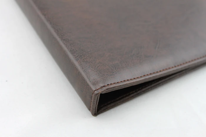 Customize high quality pu leather ring binder / 3 ring binder /embossed A4 file folder