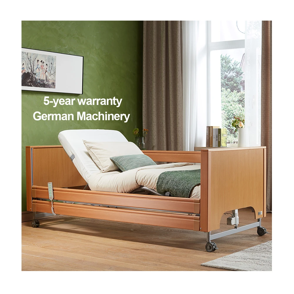 Tecforcare electric hospital bed with potty hole wooden medical bed accessories hill rom nursing bed for elderly care products