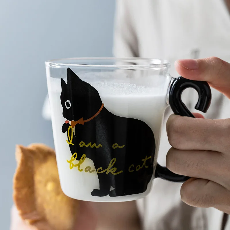 Cute Cat Cups Heat Resistant Glass Cup Home Coffee Breakfast Milk Tea Cat Claw Cup