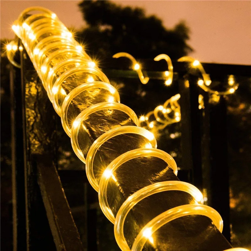 Solar Rope 8 Modes Outdoor Waterproof LED 110FT Solar Powered Tube Lights for For Garden Fence Yard Christmas Decoration