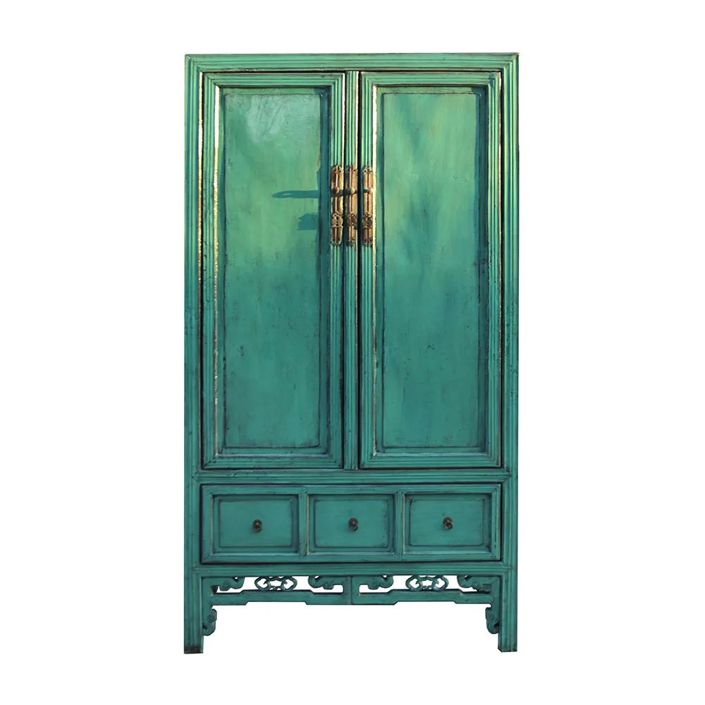 Китайский антикварный глянцевый деревянный шкаф для гостиной