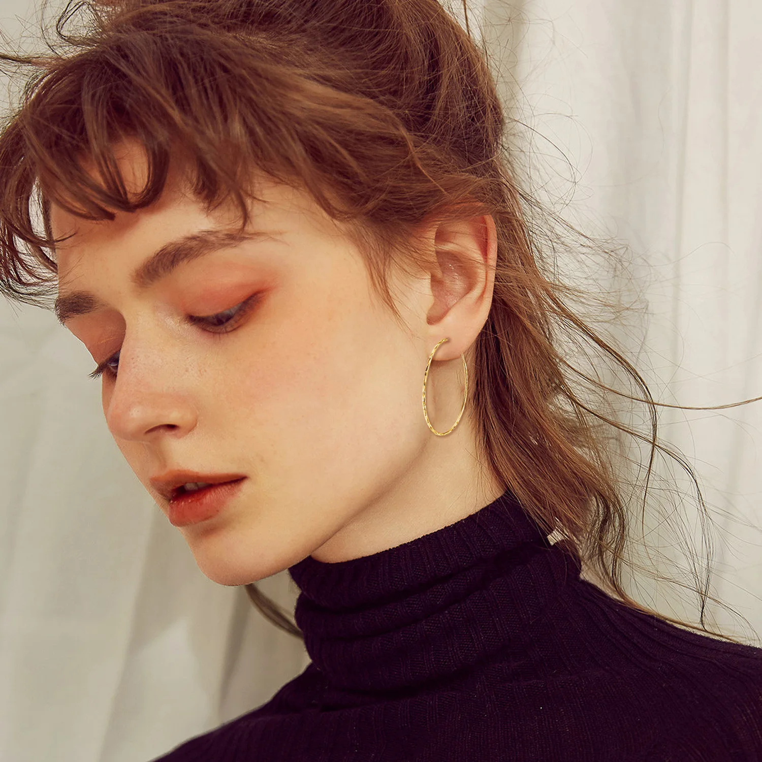 14k 18k Gold Plated 40mm Hoop Earrings For Women Silver Hoops Sterling Silver Circle Endless Big Earrings For Women