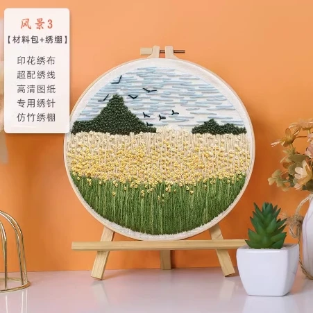DIY материал ручной работы пакет самовышитые пейзажи трехмерные полная вышивка деревьев Lu