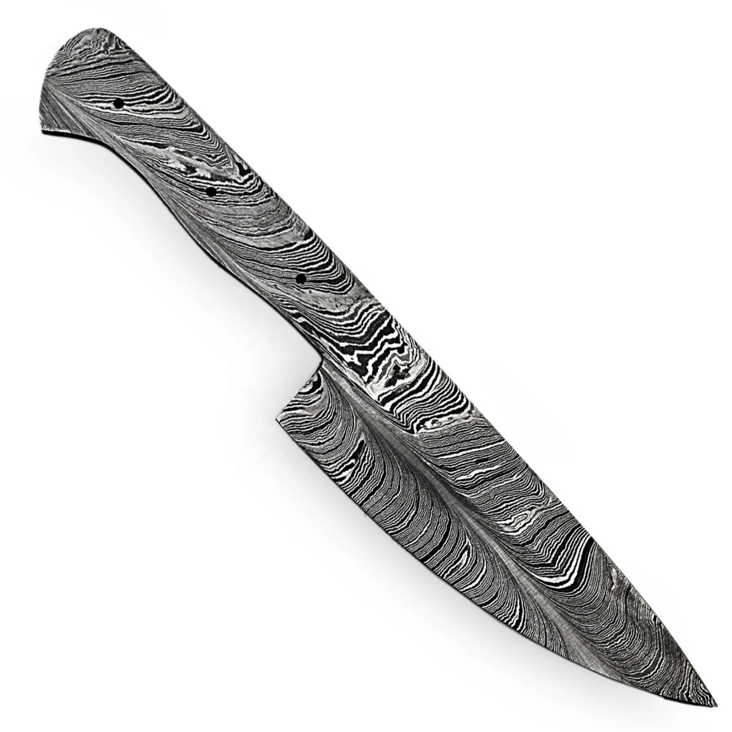 Custom Handmade Damascus steel Blank Blade Hunting Knife Fixed Blade Knife Feather Pattern