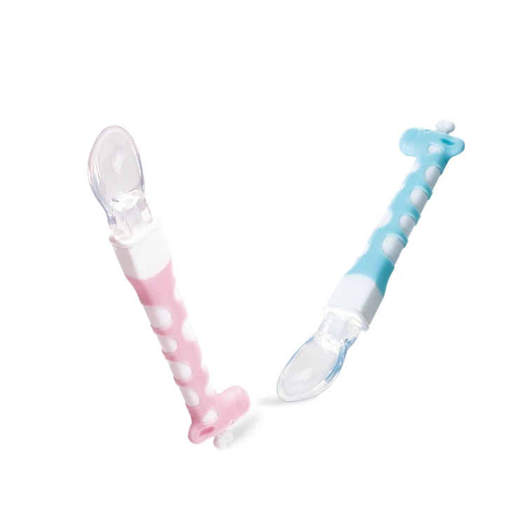 Food grade silicone no smell does not hurt the baby baby silicone feeding spoon