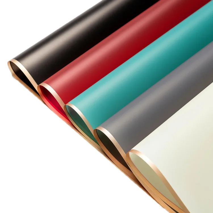 Flower Wrapping Paper Translucent Wrapping Bouquet Gift Wrapping Paper Golden Edge Jelly Film Waterproof Matte Paper